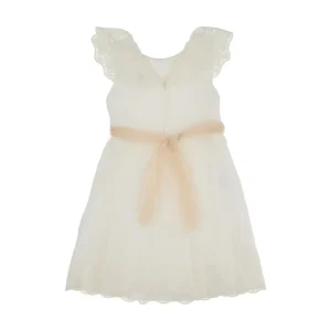 Online Cotton-blend mini dress with lace details Kids Clothing
