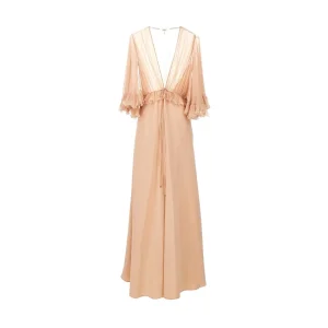 New Crepe satin and chiffon long dress Dresses