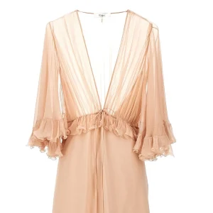 New Crepe satin and chiffon long dress Dresses