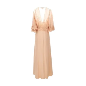 New Crepe satin and chiffon long dress Dresses
