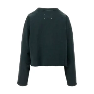 Clearance Crewneck sweatshirt with raw-cut edges Sweatshirts