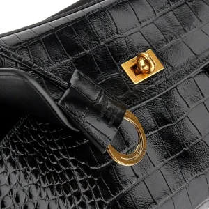 Fashion Croco-embossed leather medium 'Rodeo' bag Shoulder Bags