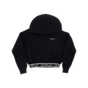 Outlet Cropped hoodie with branded band Kids Clothing