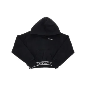 Sale Cropped hoodie with lurex logo band Kids Clothing