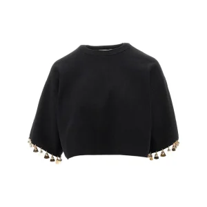 Discount Cropped sweater with metal details Knitwear