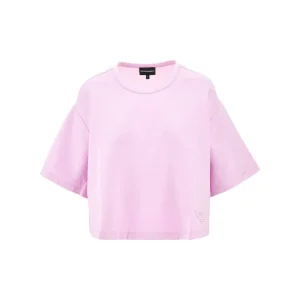 Discount Cropped T-shirt with cupro back Tops