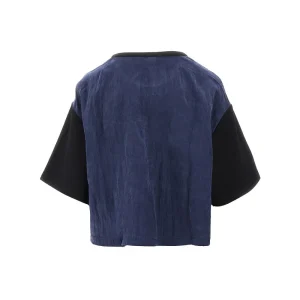 Hot Cropped T-shirt with cupro back Tops