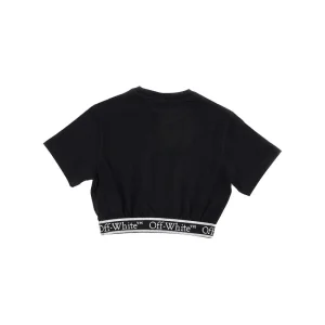 New Cropped T-shirt with elastic logoband Kids Clothing
