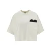 Clearance Cropped T-shirt with Intrecciato heart Tops