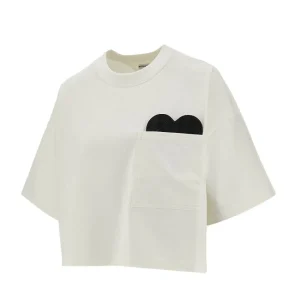 Clearance Cropped T-shirt with Intrecciato heart Tops