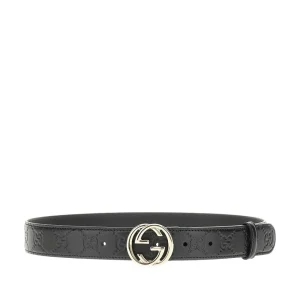 Online Debossed GG motif leather belt Belts