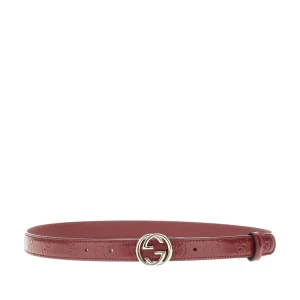 Outlet Debossed GG motif leather belt Belts