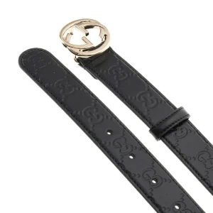 Online Debossed GG motif leather belt Belts