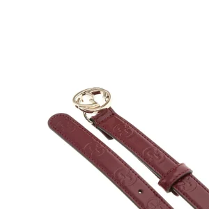 Outlet Debossed GG motif leather belt Belts