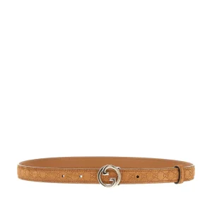 Fashion Debossed GG motif suede leather belt Belts