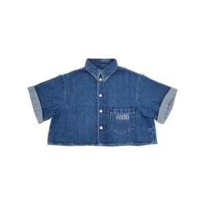 Fashion Denim cropped shirt Kids Clothing