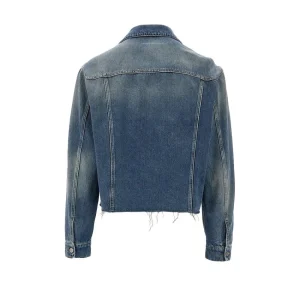 New Denim jacket with raw-cut hem Jackets