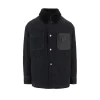 Fashion Denim overshirt with shearling collar Jackets