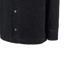 Fashion Denim overshirt with shearling collar Jackets