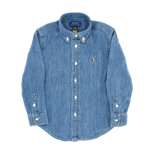 Hot Denim shirt with logo embroidery Kids/BOY Clothing