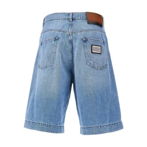Outlet Denim shorts with logo plate Pants And Shorts