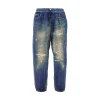 Outlet Denim-print cotton sweatpants Pants And Shorts