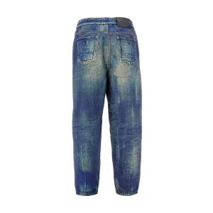 Outlet Denim-print cotton sweatpants Pants And Shorts