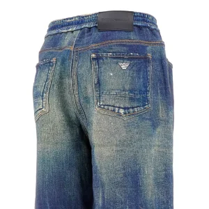 Outlet Denim-print cotton sweatpants Pants And Shorts