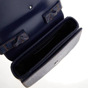 Outlet Denim-print leather 1DR shoulder bag Shoulder Bags