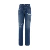 Hot Destroyed effect jeans with logo plate Jeans