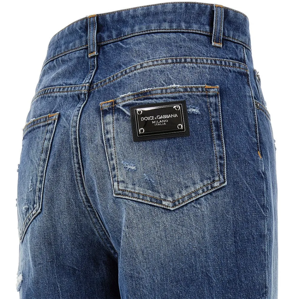 destroyed_effect_jeans_wi_3.webp Hot Destroyed effect jeans with logo plate Jeans