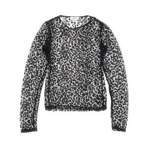 New Devoré leopard motif top Tops