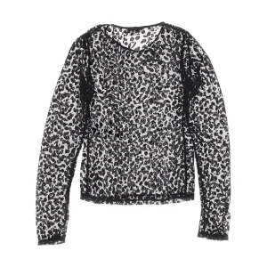 New Devoré leopard motif top Tops