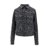 Sale Distressed denim jacket with Tattoo motif Jackets