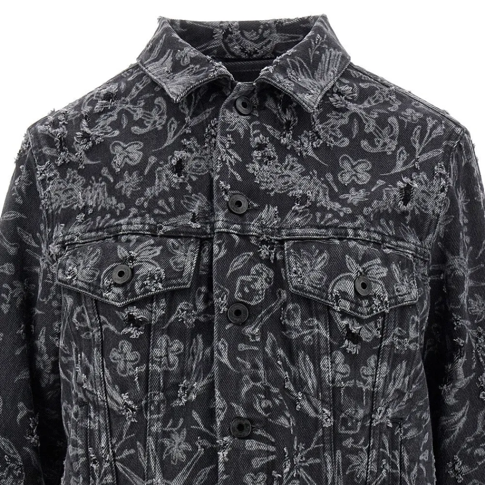 distressed_denim_jacket_w_1.webp Sale Distressed denim jacket with Tattoo motif Jackets