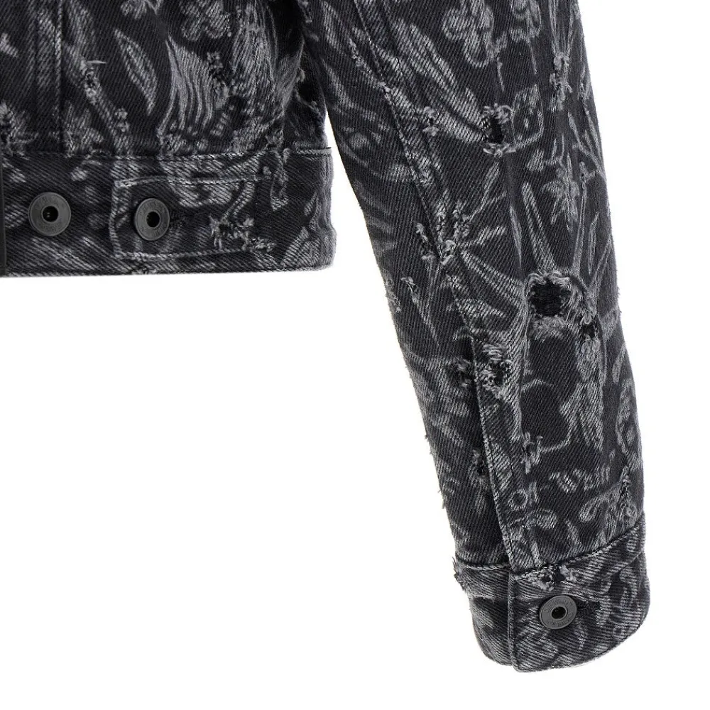 distressed_denim_jacket_w_3.webp Sale Distressed denim jacket with Tattoo motif Jackets