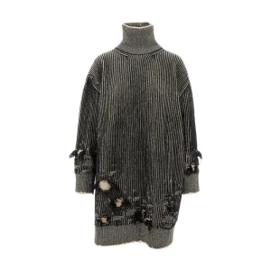 Sale Distressed knitted mini dress Dresses | Knitwear