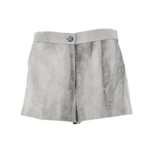 Fashion Délavé flamed satin shorts Pants And Shorts