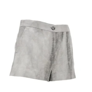Fashion Délavé flamed satin shorts Pants And Shorts