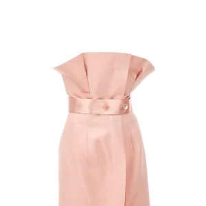 Hot Duchesse long dress with belt Dresses
