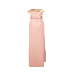 Hot Duchesse long dress with belt Dresses