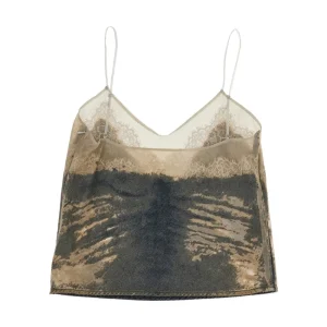 Outlet Dévoré denim top Tops