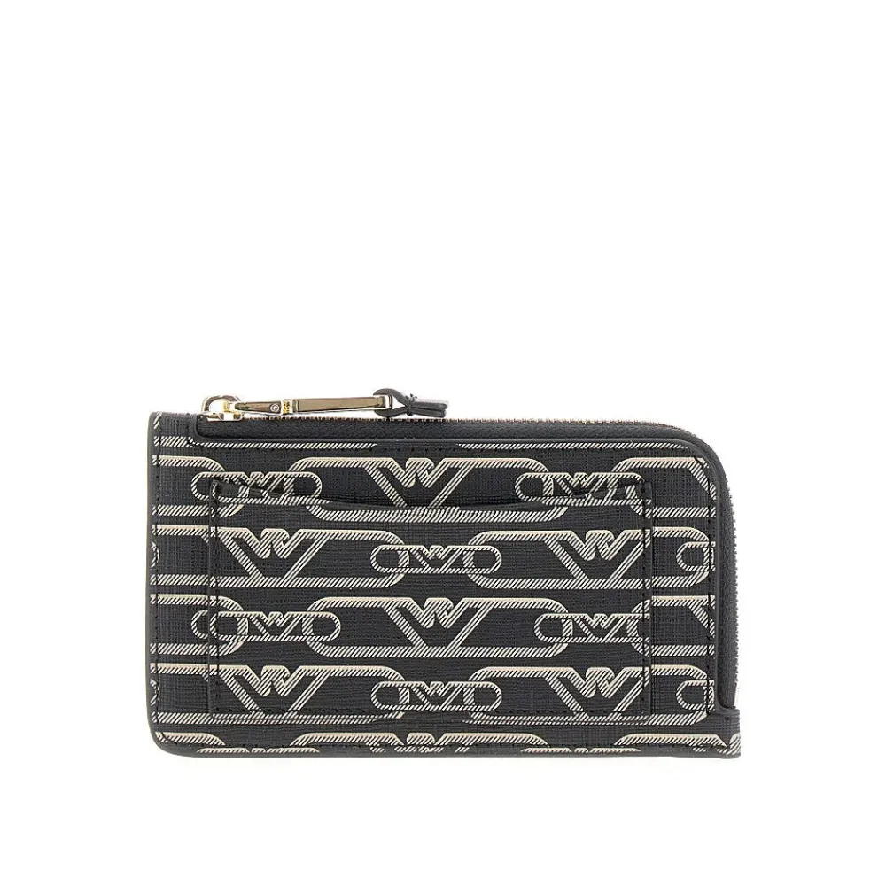 eagle_print_coated_fabric_0.webp Clearance Eagle print coated fabric cardholder pouch Wallets And Small Leather Goods