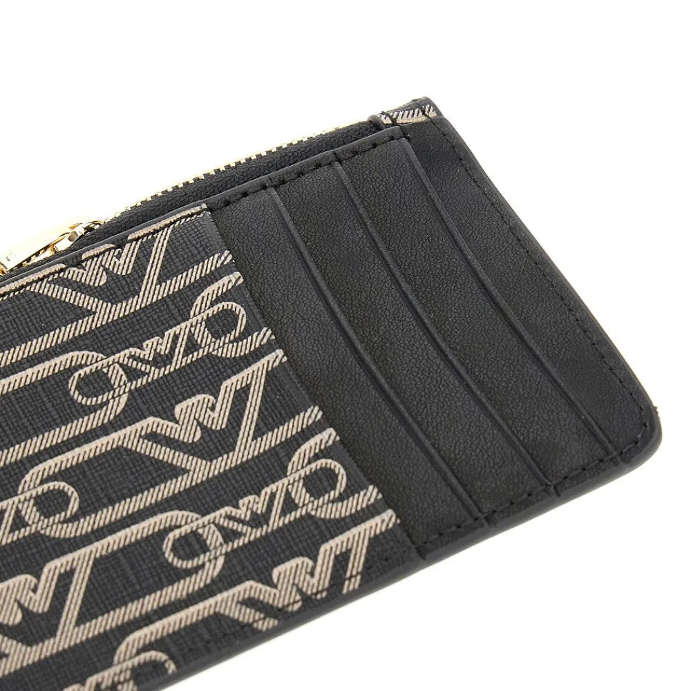 eagle_print_coated_fabric_2.webp Clearance Eagle print coated fabric cardholder pouch Wallets And Small Leather Goods