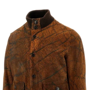 Hot Elephant brush leather bomber jacket Outerwear