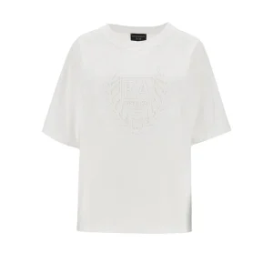 Fashion Embossed crest T-shirt Tops