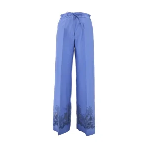New Embroidered poplin palazzo pants Pants And Shorts