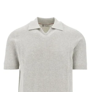 Hot English rib knitted polo shirt Knitwear