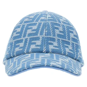 Discount FF jacquard denim baseball cap Hats And Gloves