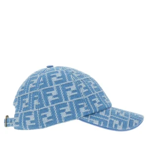 Discount FF jacquard denim baseball cap Hats And Gloves